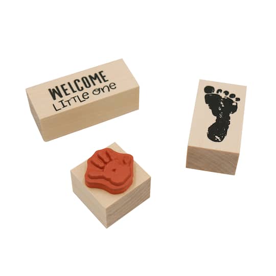 6 Pack: Baby Prints Wood Stamp Set by Recollections™